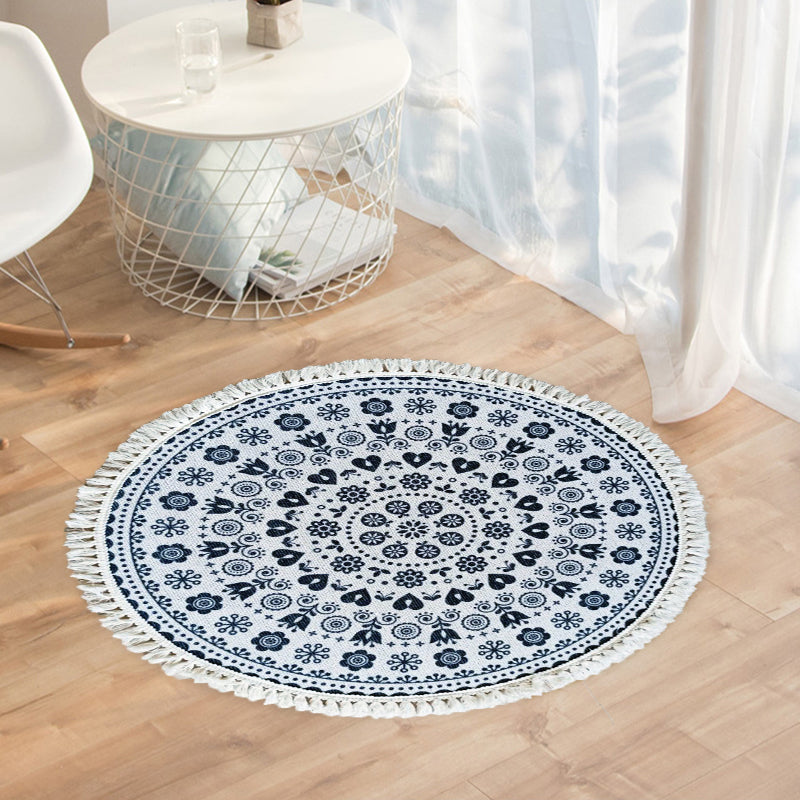 Tappeto tradizionale per motivi floreali tribali multicolori marocchini di lino per animali domestici friendly non slip tappeto per camera da letto