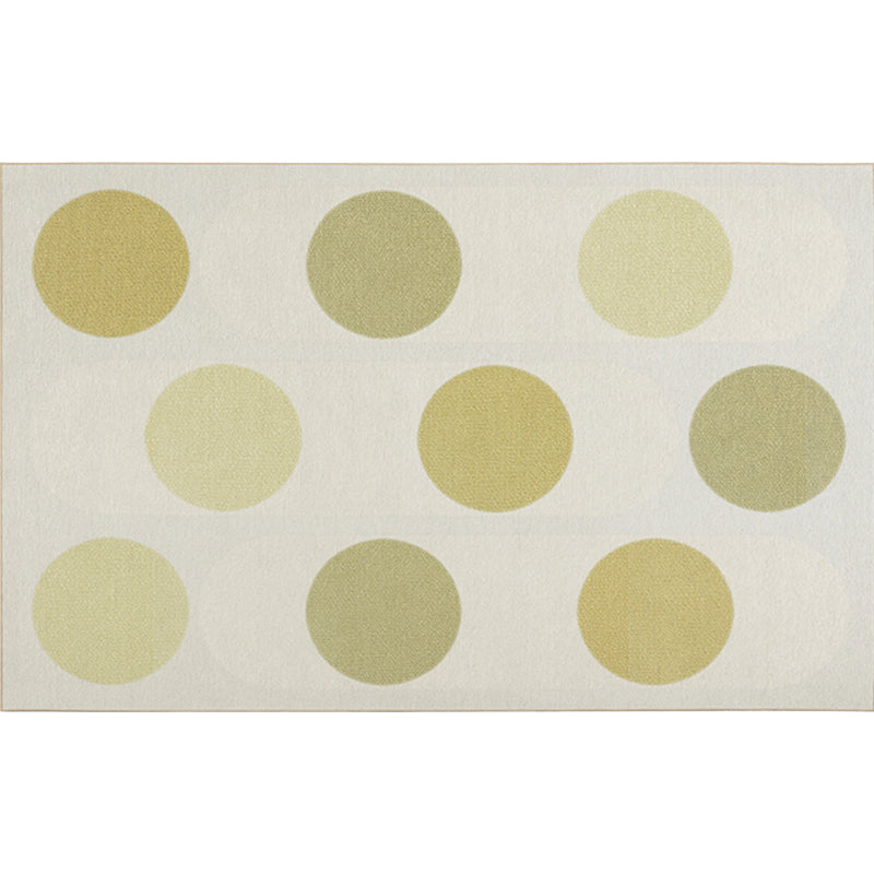 Beige Polka Dot Pattern Rug Chenille Modern Rug Pet Friendly Washable Non-Slip Area Rug for Living Room