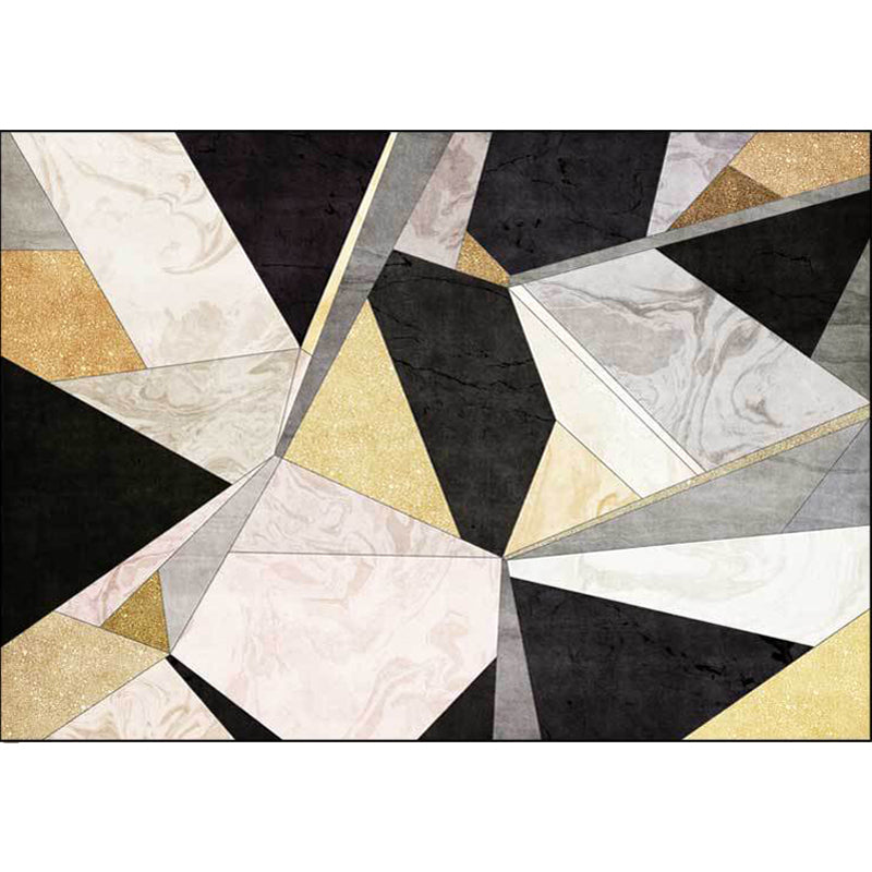 Creative Geometry Pattern Rug Blue and Purple Novelty Rug Synthetics Pet Friendly Washable Non-Slip Area Rug for Drawing Room