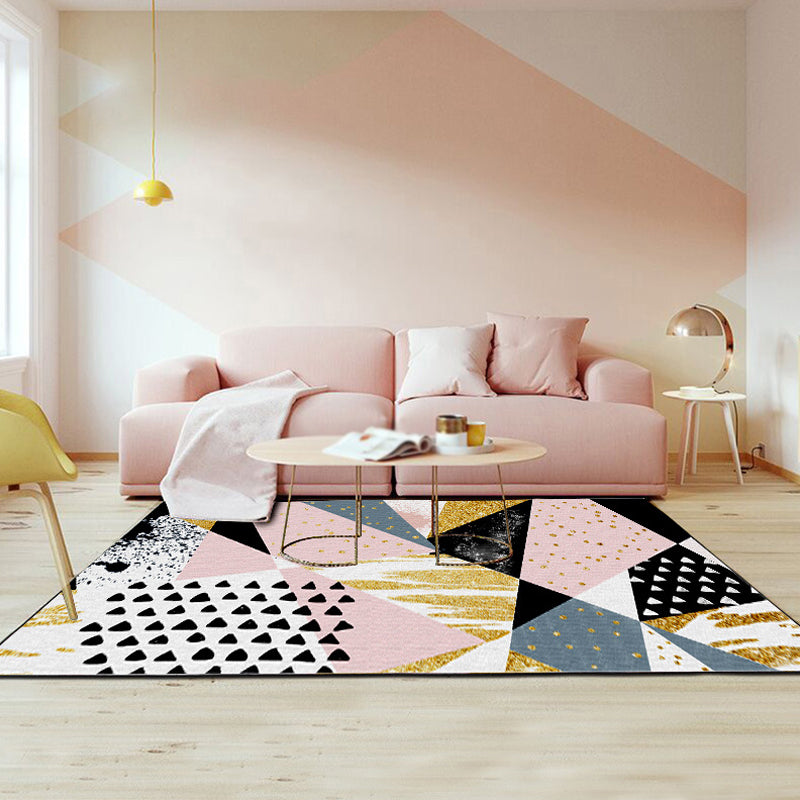 Multi-kleuren geometrisch vloerkleed met marmeren oppervlak polypropyleen modern tapijt antislip achterste tapijt voor decoratie