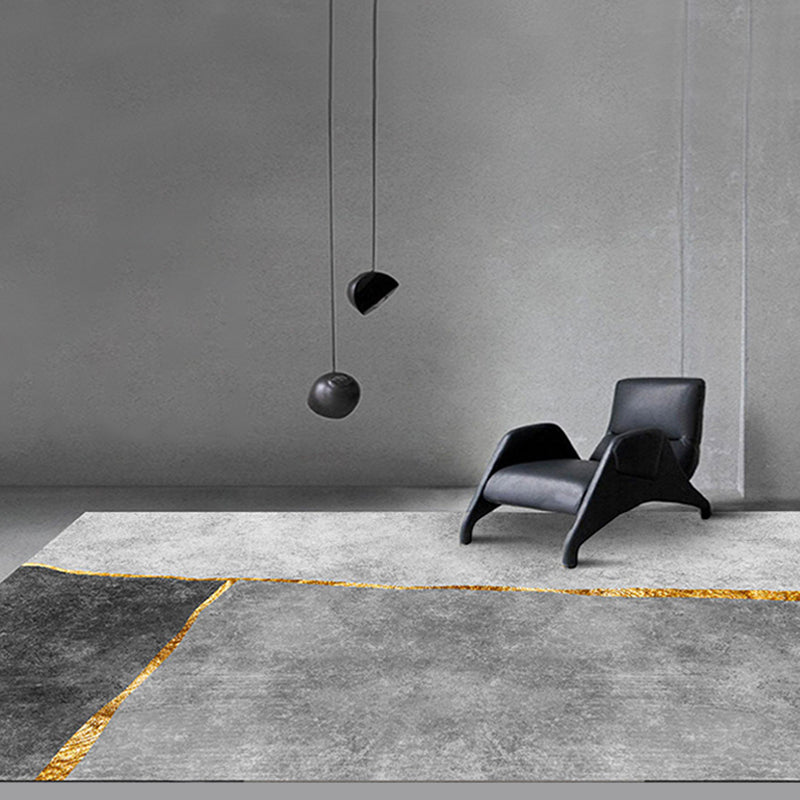 Tapis de chambre moderne Gris Résumé Swirl Stripe Match Tapis Polyester Washable Not Slip Pet Friendly Tapet