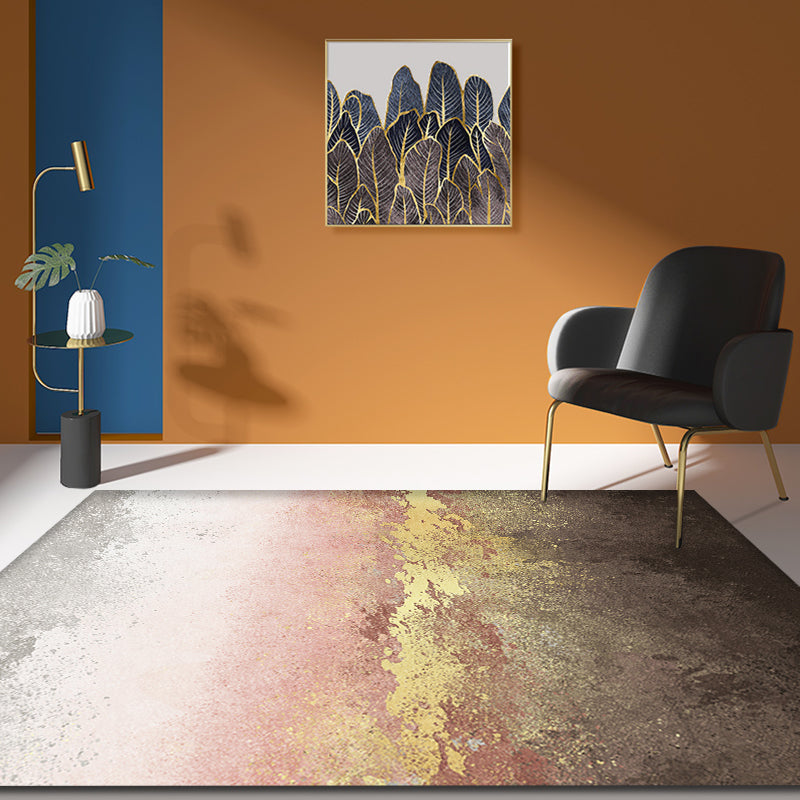 Multi Color Shabby Chic Carpet Polypropylene Abstract Rug Pet Friendly Washable Non-Slip Rug for Parlor