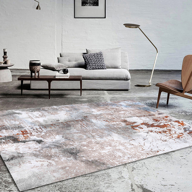 Multi Color Shabby Chic Carpet Polypropylene Abstract Rug Pet Friendly Washable Non-Slip Rug for Parlor