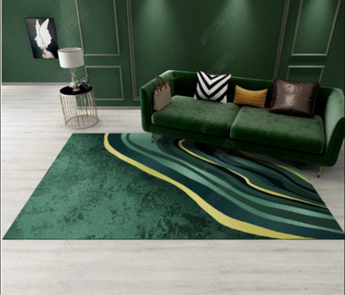 Síntesis de alfombra de patrón de pescado verde alfombra moderna alfombra antideslizante para decoración para decoración