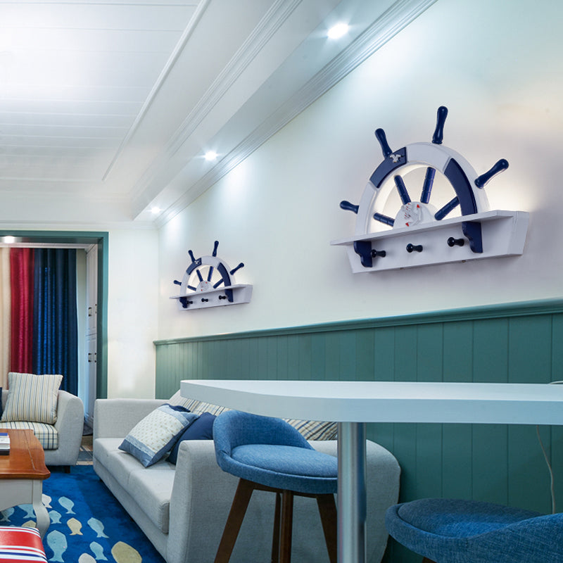 Half-rudder jongens slaapkamer muur sconce acryl nautisch led muur licht in blauw