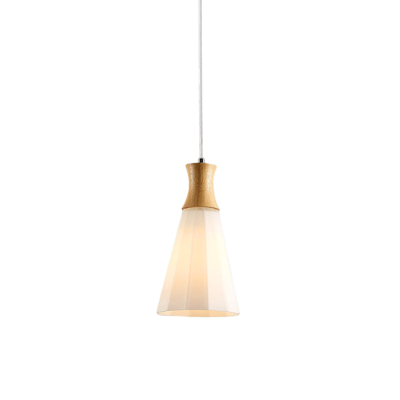 Milk Glass Coolie Hanging Light Nordic Style Suspension Light in White for Cloth Shop Restaurant