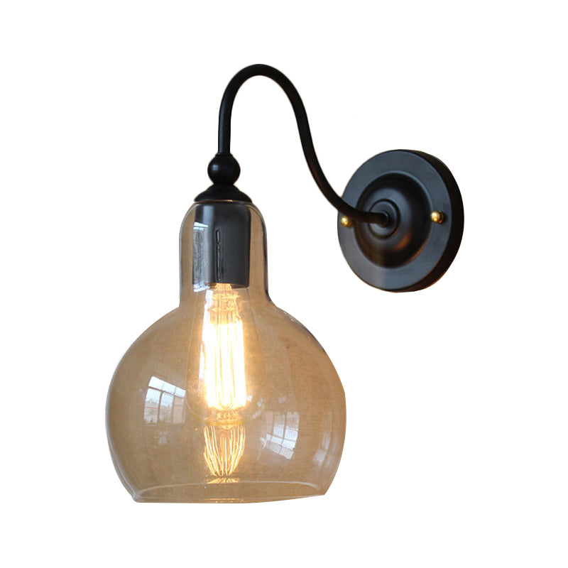 1 luce in vetro limpido di vetro luce industriale Black Bubble tonalità da soggio