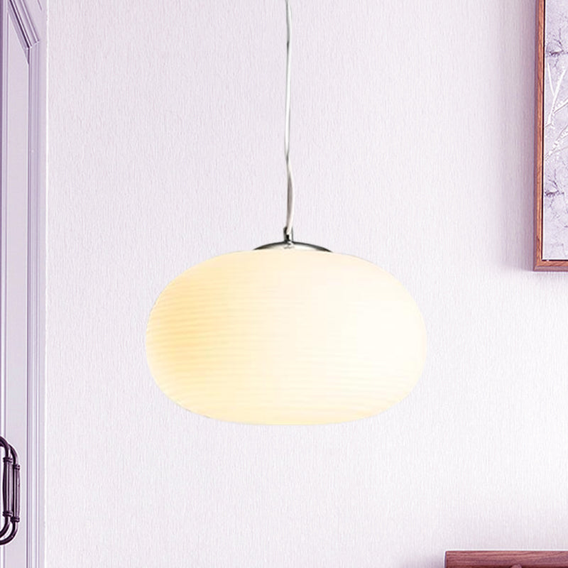 Nordic Stylish Pendant Light 1 Light Opal Glass Suspension Light in White for Office Kitchen Island