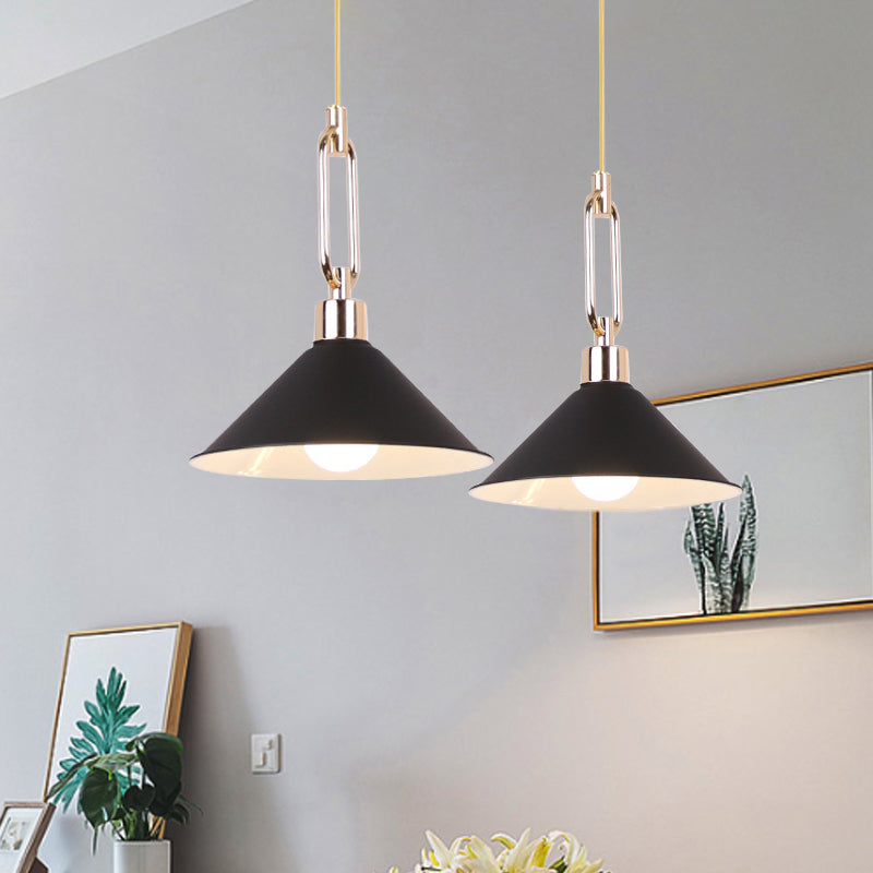 Macaron Pyramid Pendant Lamp Metal Single Light Candy Colored Suspension Light for Hotel