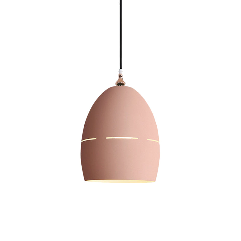 Luz de suspensión de forma ovalada de metal 1 Luz de loft de macarrón ligero para el comedor para el comedor