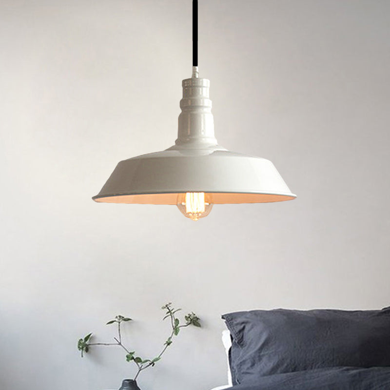 Tavolo da pranzo fienile lampada appesa alla lampada vintage metallo elegante 1 lampada bianca a soffitto bianco, diametro da 10 "/14"