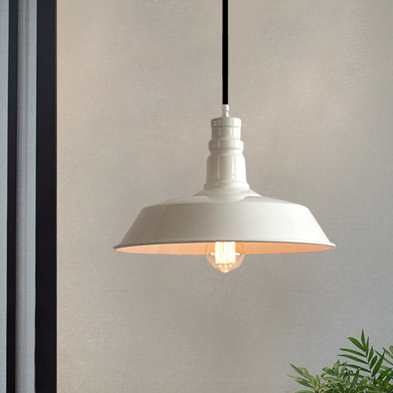 Tavolo da pranzo fienile lampada appesa alla lampada vintage metallo elegante 1 lampada bianca a soffitto bianco, diametro da 10 "/14"