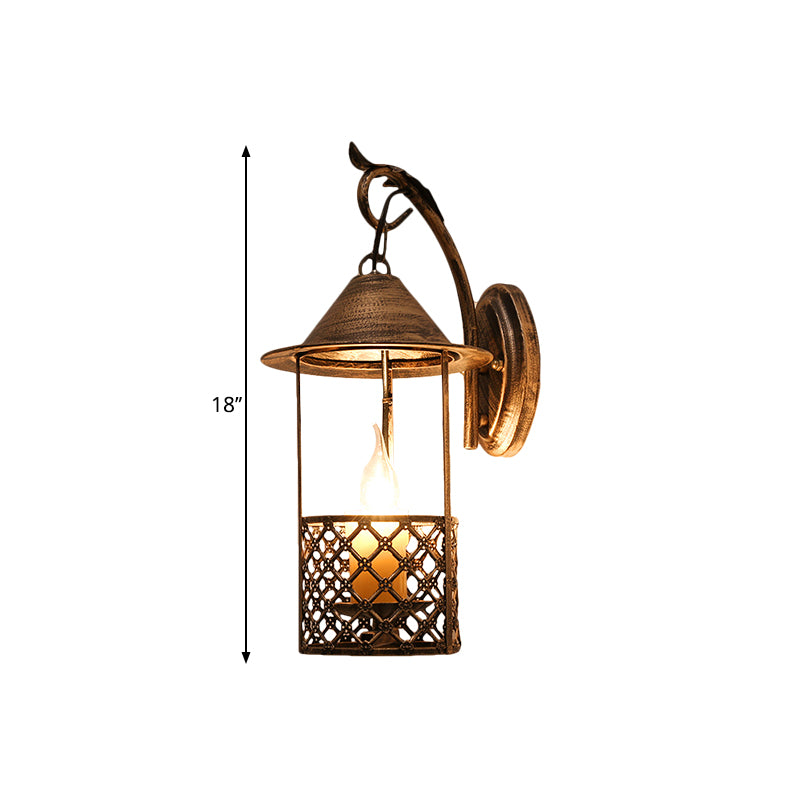 1 HEAD LANTERN SCONCE LUMIÈRE AVEC LA LAMPE DE MONNEMENTS MOUR MELLEMENT METAL METAL METAL STOCHESS sans flamme pour restaurant