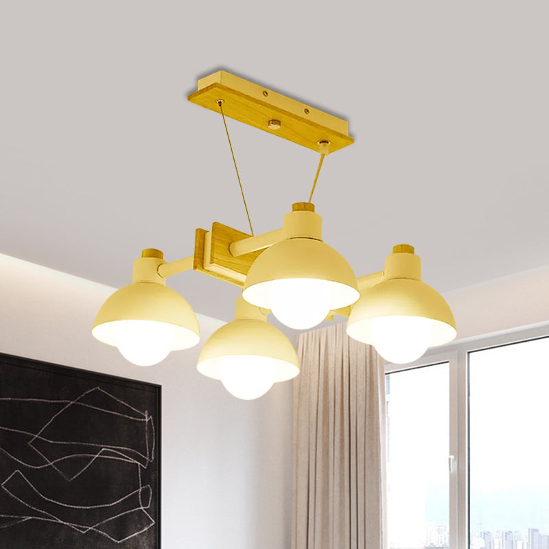 4/6 luces de tono de domo lineal lámpara lineal isla de metal nórdica iluminación en blanco