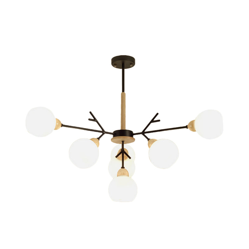 Opal Glass Shade Branch Chandelier 7/13 Lights Contemporary Ceiling Pendant for Restaurant