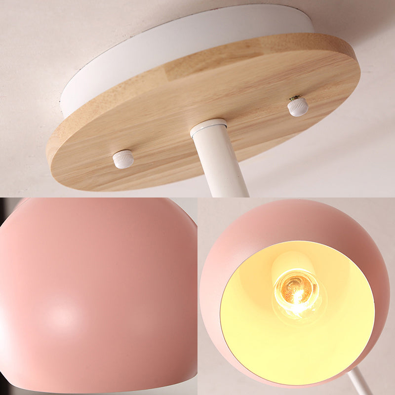 Macaron Nordic Orb Hanging Pendant 8 Bulbs Metal Chandelier Light for Nursing Room