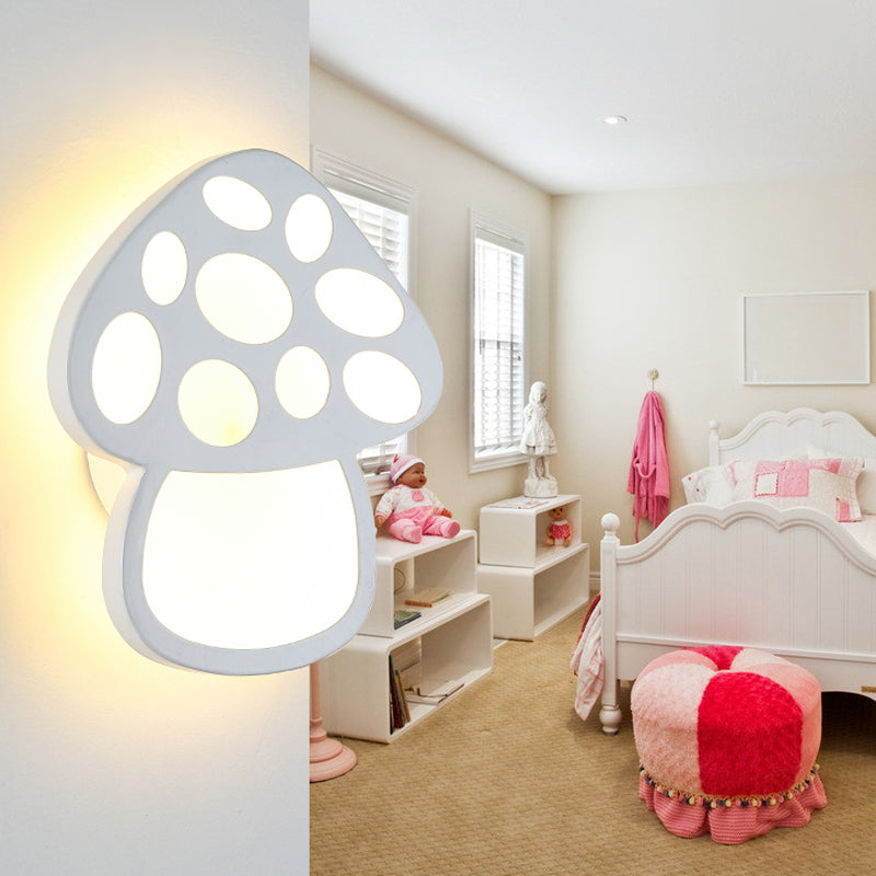 Kinderen slanke champignon muur licht acryl witte led wandlamp voor foyer badkamer