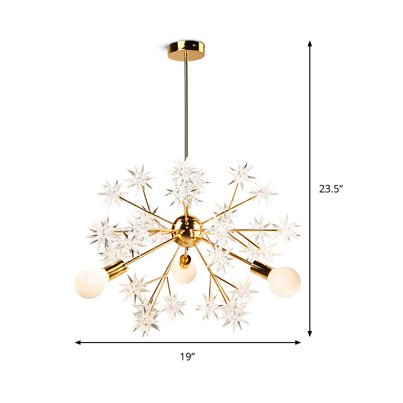 Candelier contemporáneo Candelier Luz Led de cristal Led colgante de techo en oro