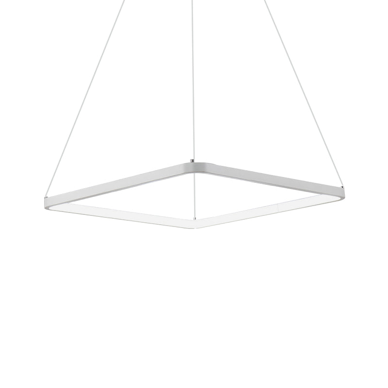 Square Chandelier Pendant Modernism Acrylic 1/2/3-Head Bedroom Ceiling Lighting Fixture in Warm/White/Natural Light