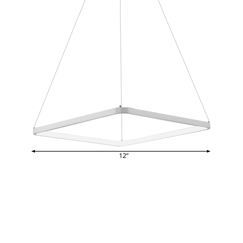 Square Chandelier Pendant Modernism Acrylic 1/2/3-Head Bedroom Ceiling Lighting Fixture in Warm/White/Natural Light