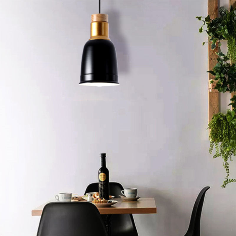 Bell Hanging Lighting Nordic Metal 1 Light Black/Grey/White Pendant Ceiling Light