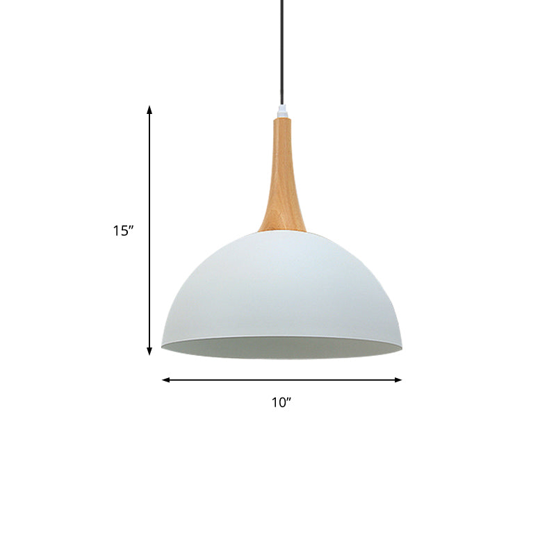 1 dôme léger léger léger noir / blanc moderne lampe suspendue en métal élégant pour le marché des salles de réunion