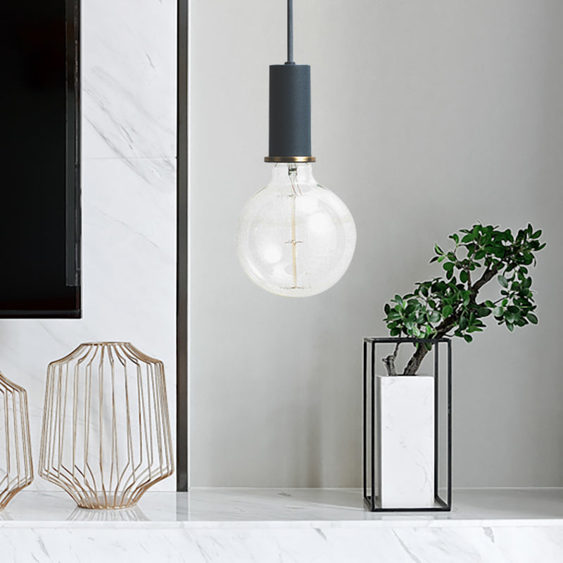 Mini Hanging Light Single Light Macaron Loft Metal Pendant Light in Black/Blue/Pink/White for Cafe