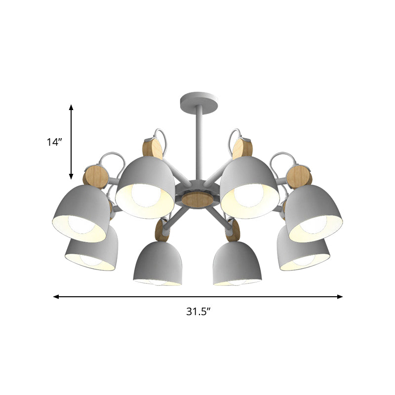 Modern Stylish Dome Chandelier Rotatable Metallic Hanging Light for Hotel Bedroom