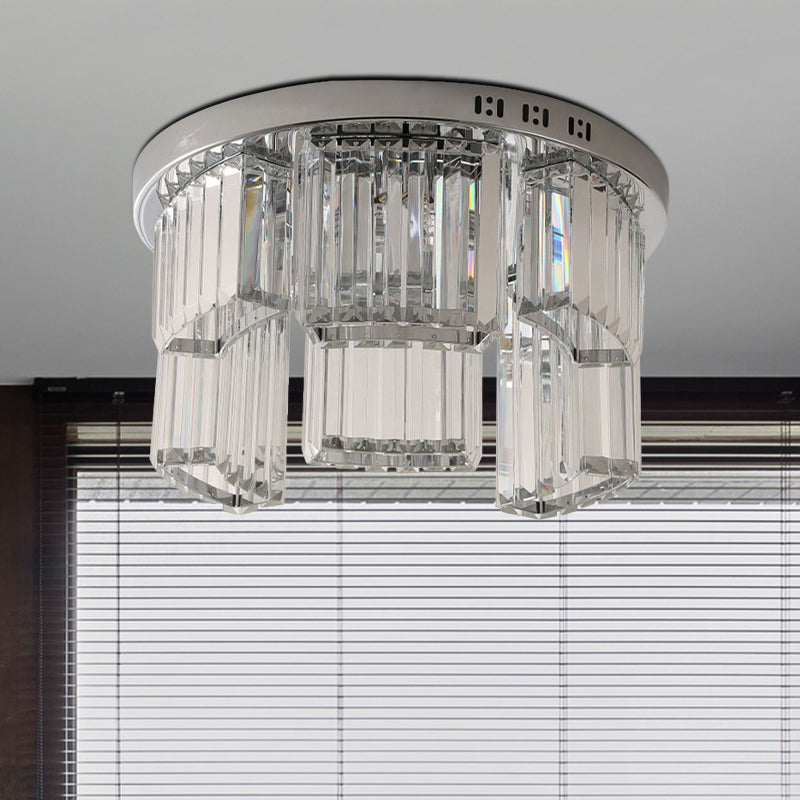 18 "/23.5" W Jagged Block Flush Mount Lamp eigentijds 6/9-Licht helder kristallen slaapkamer plafondlicht