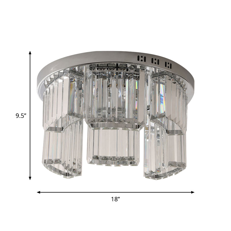 18 "/23.5" W Jagged Block Flush Mount Lamp eigentijds 6/9-Licht helder kristallen slaapkamer plafondlicht