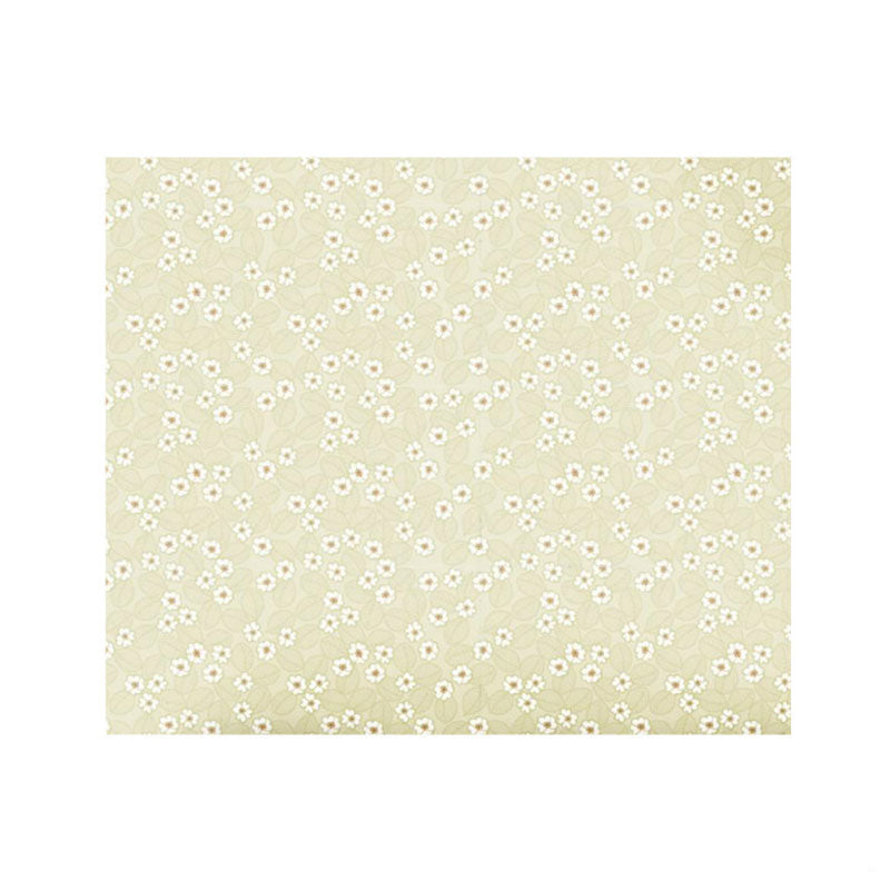 Minimalist Dense Flower Pattern Wallpaper Roll for Girl's Bedroom in Light Green, Easy to Remove, 48.4 sq ft.