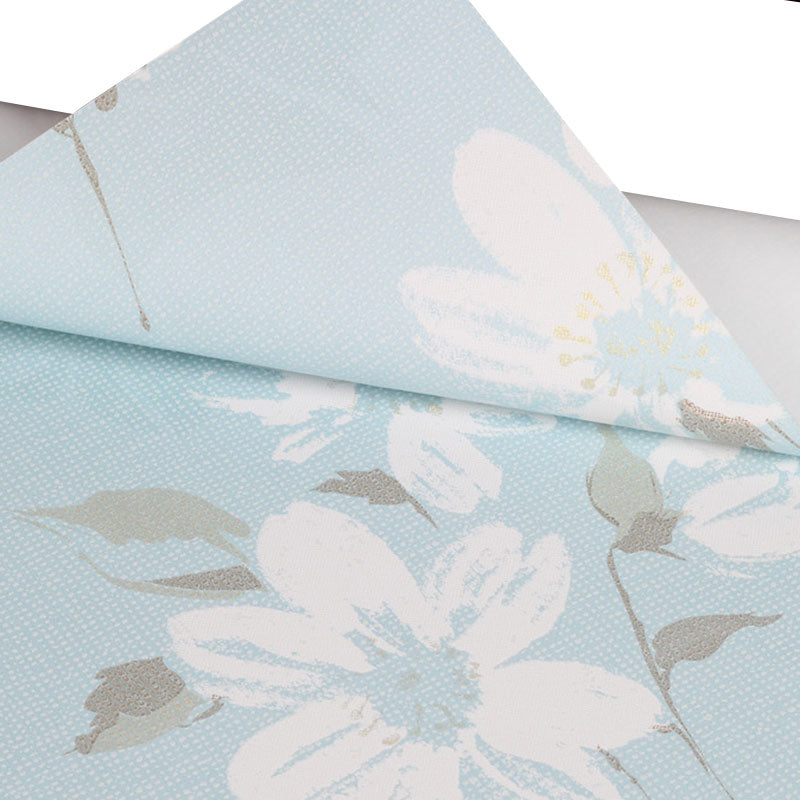 20.5" x 33' Magnolia Wallpaper Roll for Wedding Room Flower Wall Art in Natural Color, Stain-Resistant