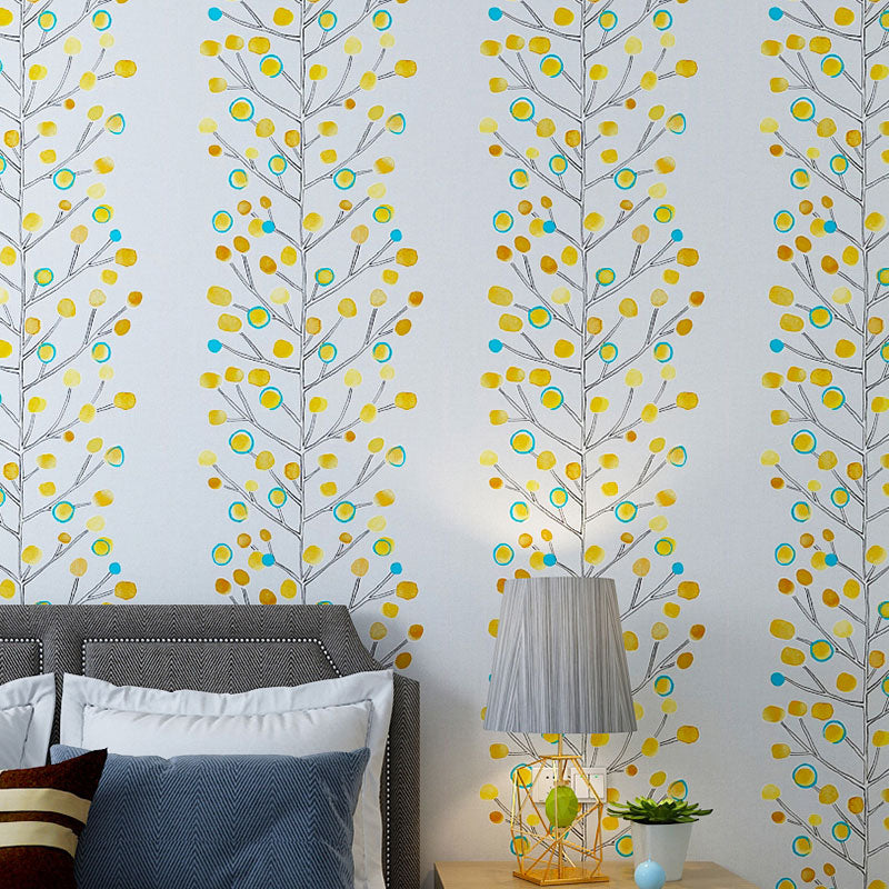 31' x 20,5" nordische Tapetenrolle für die Wohnzimmerdekoration mit Baum- und Stielmuster in neutraler Farbe