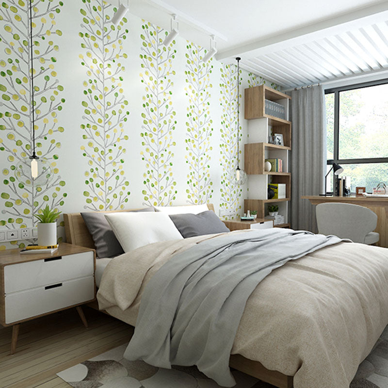 31' x 20,5" nordische Tapetenrolle für die Wohnzimmerdekoration mit Baum- und Stielmuster in neutraler Farbe
