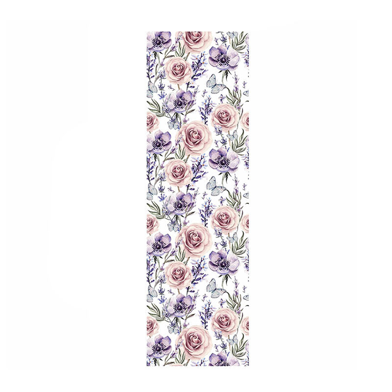 Tapete im Illustrationsstil, blühende Rose, Wandverkleidung für Gästezimmer, in sanften Farben, selbstklebend