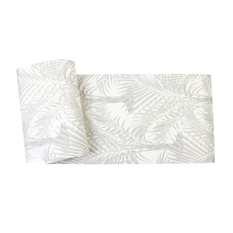Tropical Palm Leaves Wall Art in Neutral Color Living Room Wallpaper Roll, 20.5 in x 33 ft