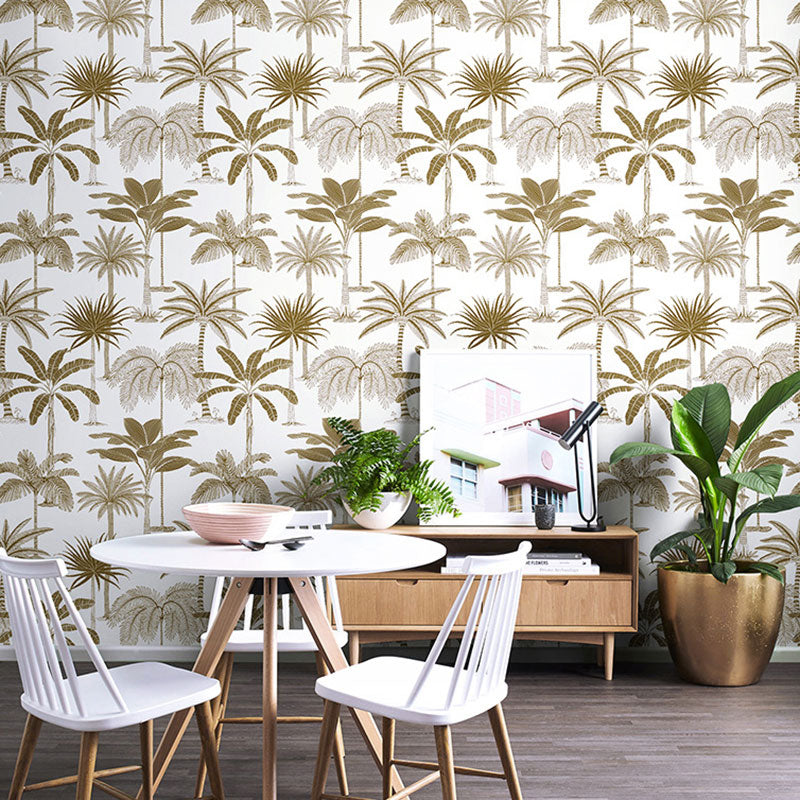 Naturfarbene Kokosnussbaum-Tapete, schmutzabweisende Wandverkleidung für Café-Dekoration, 33' L x 20,5" B