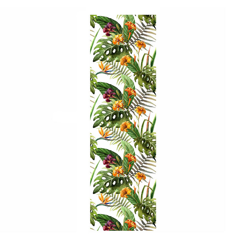 Green Palm Tree Wall Covering Stain-Resistant Wallpaper Roll for Accent Wall, Self-Adhesive