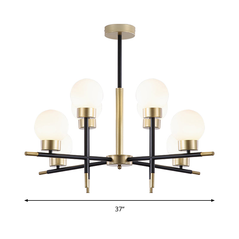 Adult Bedroom Modo Chandelier Metal Modern Style Suspension Light with Clear/White Glass Shade