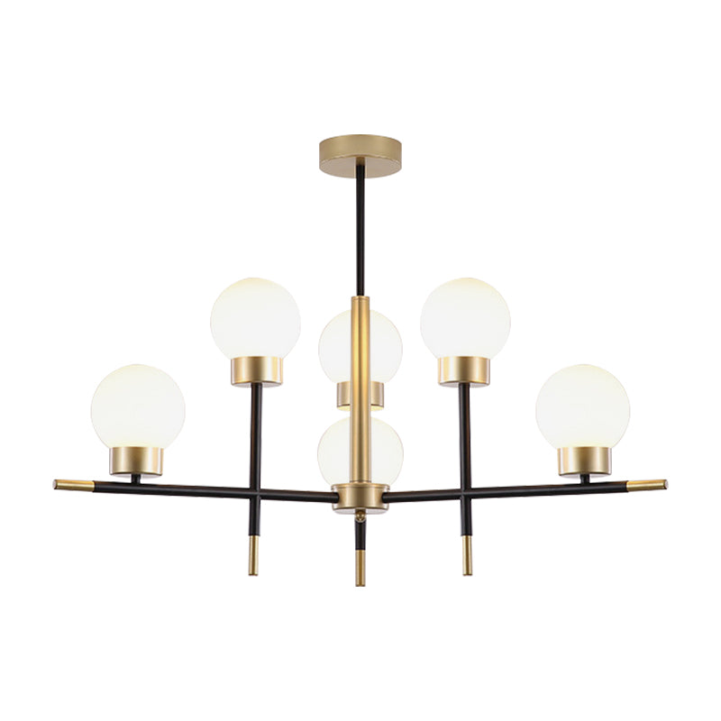 Dormitorio para adultos Modo Candelier Metal Moder Modern Spension Light con sombra de vidrio transparente/blanco