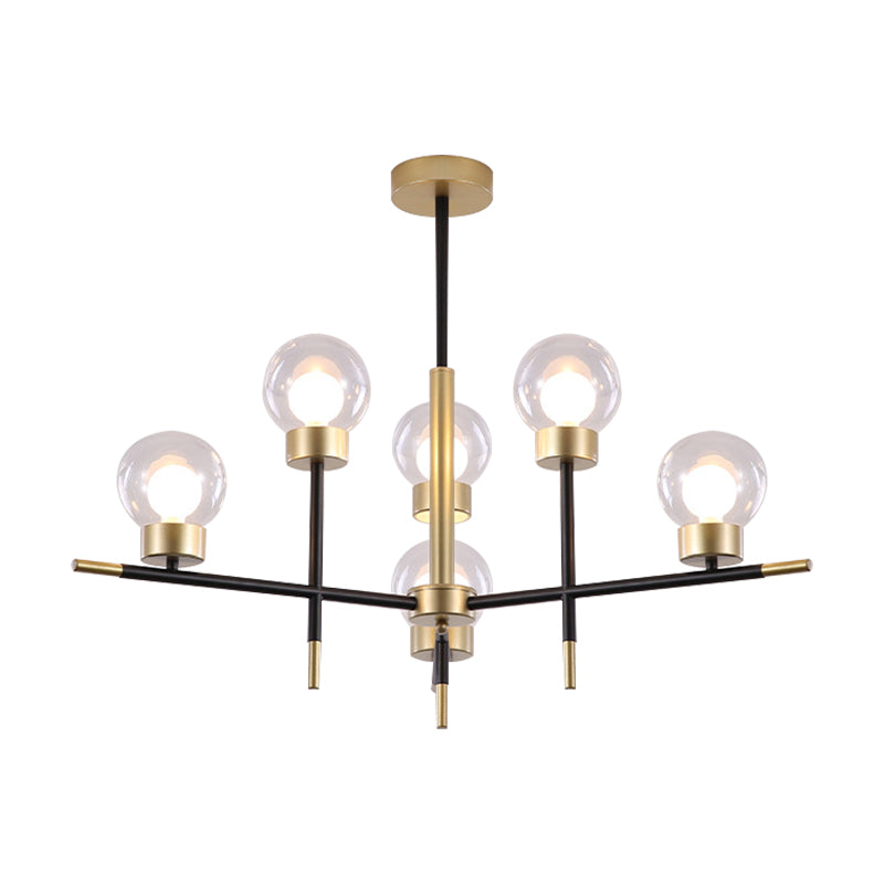 Dormitorio para adultos Modo Candelier Metal Moder Modern Spension Light con sombra de vidrio transparente/blanco