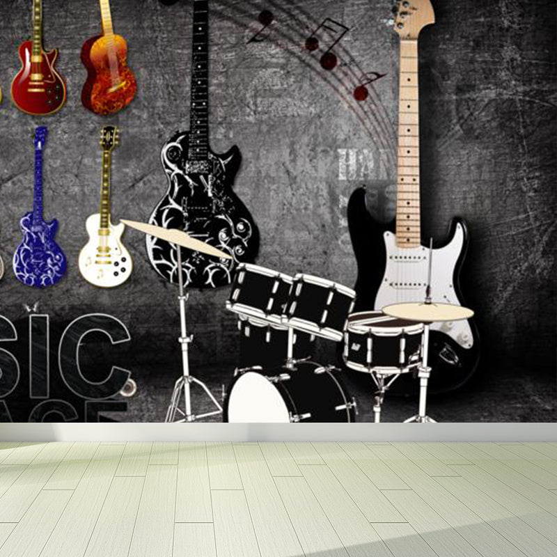 Fancy Graffiti Pattern Mural Wallpaper Contemporary Non-Woven Material Wall Covering