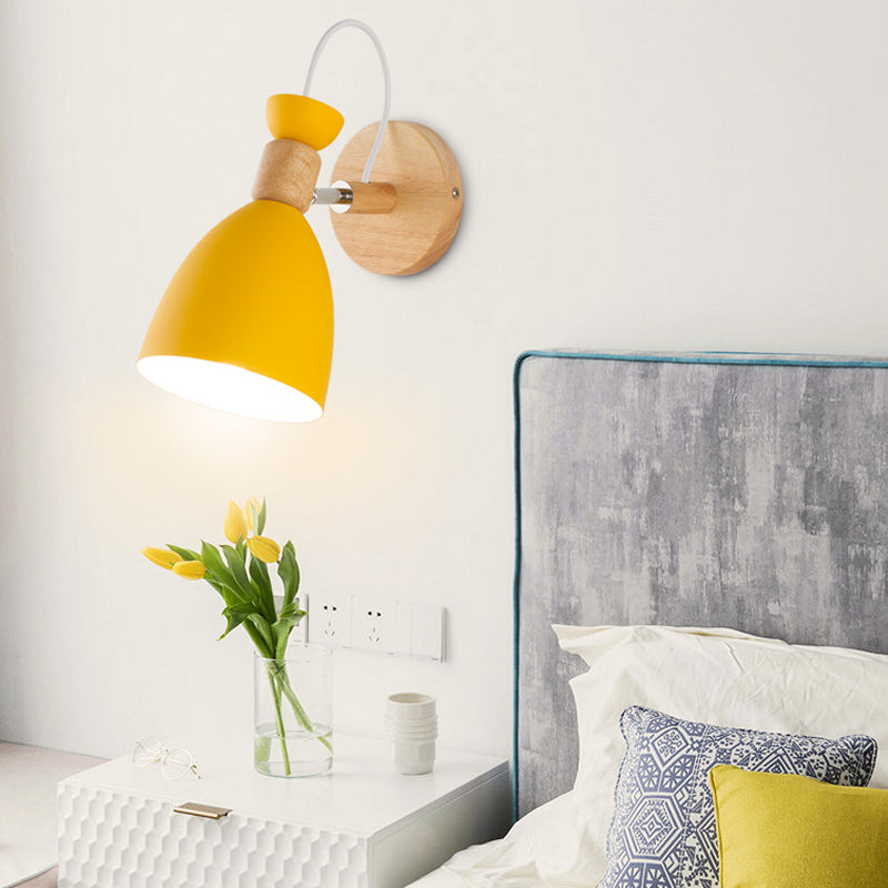 Macaron Dome Wall Sconce Rotatable Metal 1 Head Sconce Light for Restaurant Stair