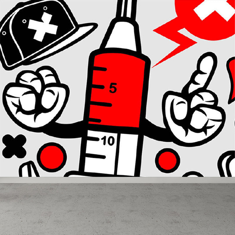 Giant Children's Art Wall Mural Soft Color Cartoon Pattern Wall Decor, Custom Printed