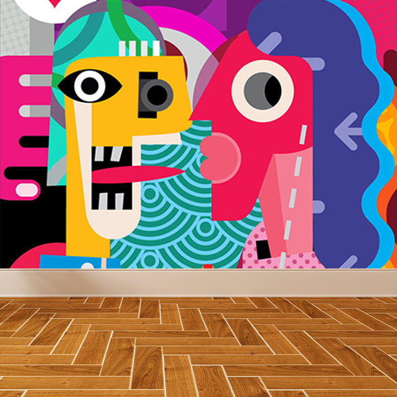 Giant Children's Art Wall Mural Soft Color Cartoon Pattern Wall Decor, Custom Printed