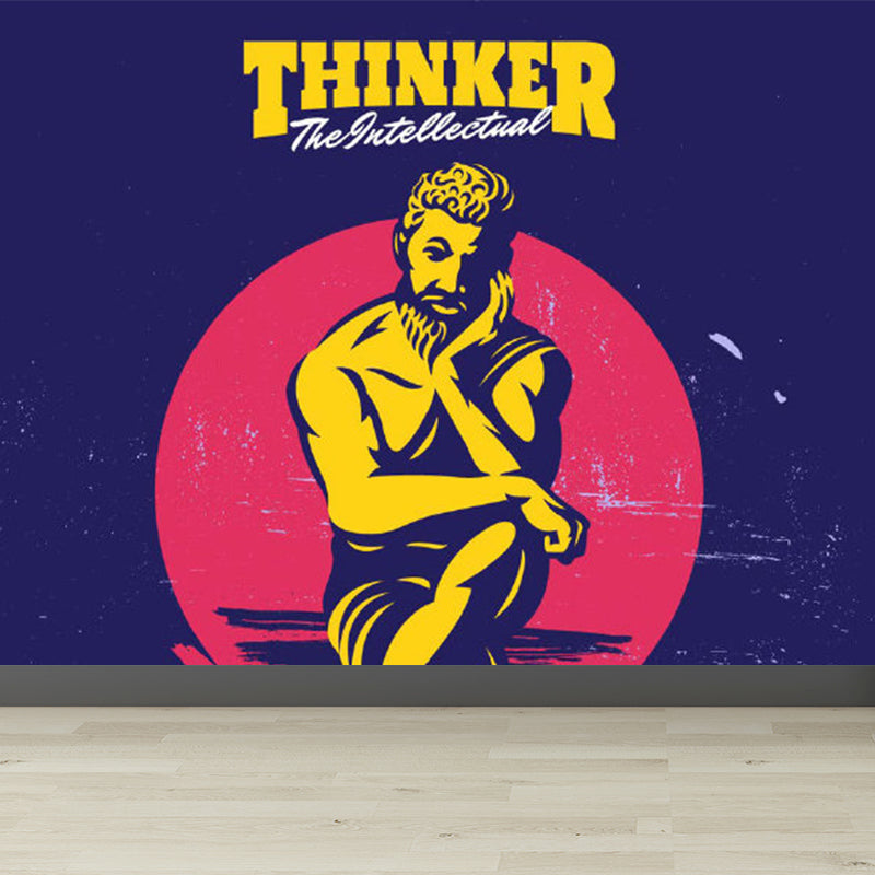 Stain Resistant Novel Pattern Mural Decal Non-Woven Modern Wall Decor for Sitting Room