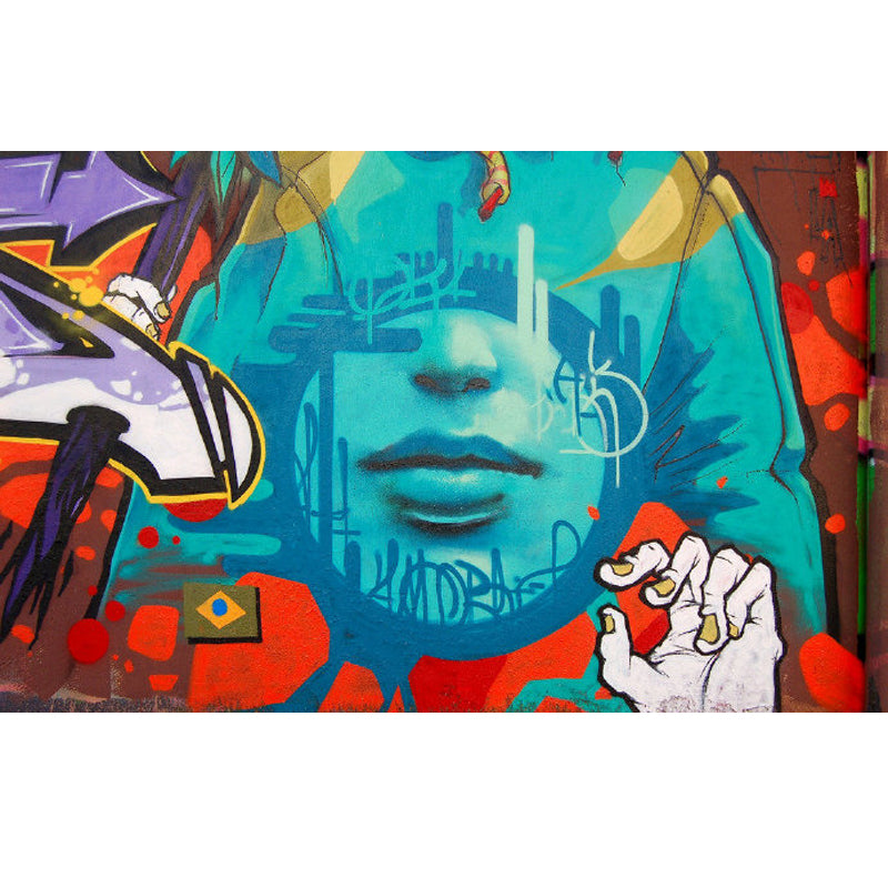 Peinture murale graphique aux couleurs douces, résistante aux taches, décoration murale contemporaine pour salon