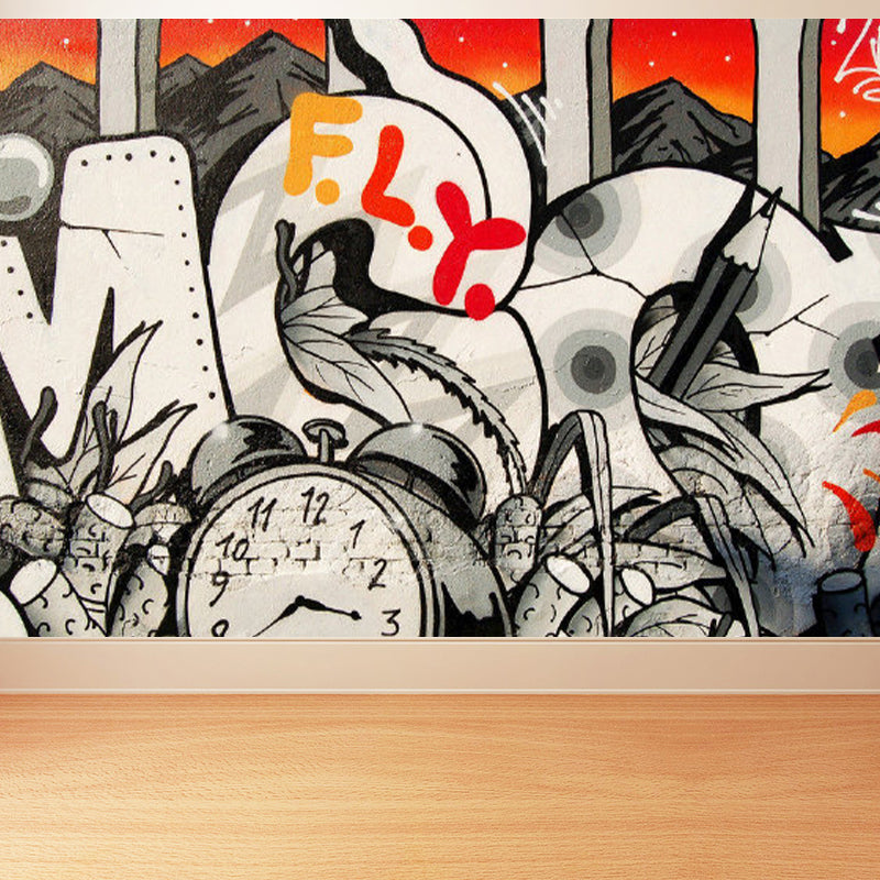 Peinture murale graphique aux couleurs douces, résistante aux taches, décoration murale contemporaine pour salon