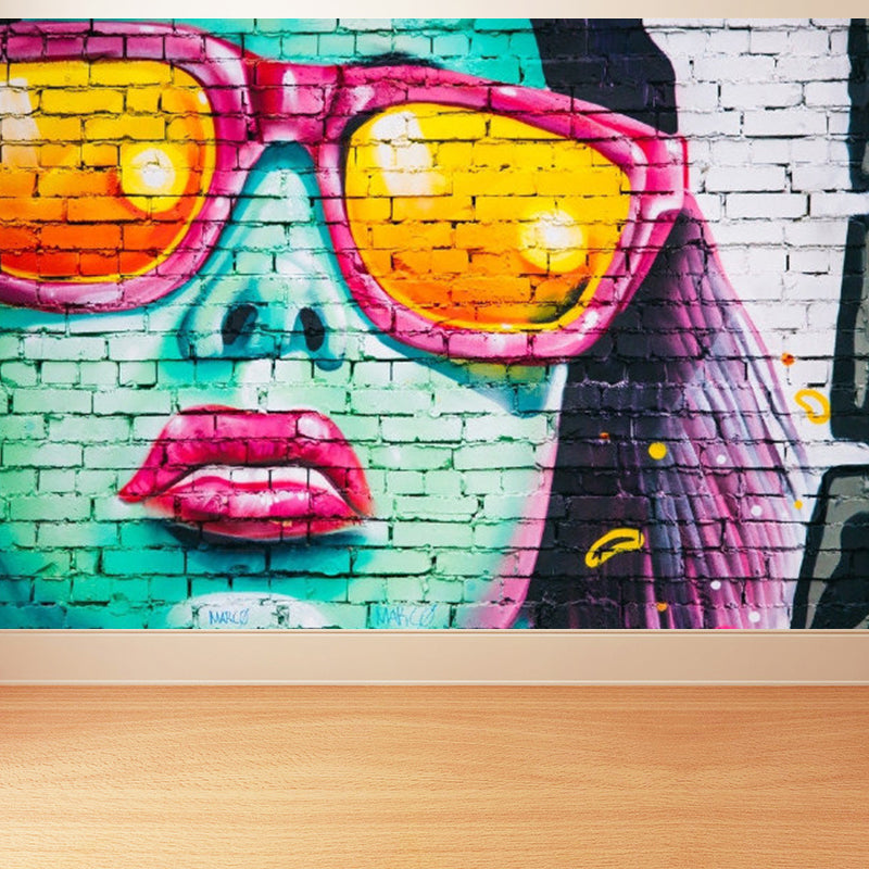 Full Size Illustration Modern Mural Wallpaper with Fashionable Graphic in Light Color