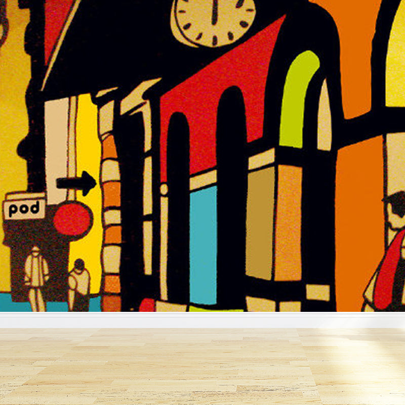 Full Size Illustration Modern Mural Wallpaper with Fashionable Graphic in Light Color